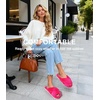 image:imageAnkis Memory Foam Fuzzy Slippers for WomenOpen Toe House ShoesHot Pink