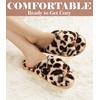image:imageAnkis Memory Foam Fuzzy Slippers for WomenOpen Toe House ShoesLeopard