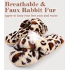 image:imageAnkis Memory Foam Fuzzy Slippers for WomenOpen Toe House ShoesLeopard