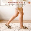 image:imageAnkis Memory Foam Fuzzy Slippers for WomenOpen Toe House ShoesLeopard Brown