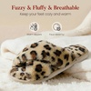 image:imageAnkis Memory Foam Fuzzy Slippers for WomenOpen Toe House ShoesLeopard Brown