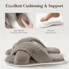 image:imageAnkis Memory Foam Fuzzy Slippers for WomenOpen Toe House ShoesLight Coffee
