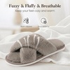 image:imageAnkis Memory Foam Fuzzy Slippers for WomenOpen Toe House ShoesLight Coffee