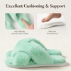 image:imageAnkis Memory Foam Fuzzy Slippers for WomenOpen Toe House ShoesMint Green