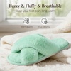 image:imageAnkis Memory Foam Fuzzy Slippers for WomenOpen Toe House ShoesMint Green