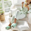 image:imageAnkis Memory Foam Fuzzy Slippers for WomenOpen Toe House ShoesMint Green