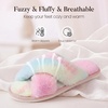 image:imageAnkis Memory Foam Fuzzy Slippers for WomenOpen Toe House ShoesMulticolor