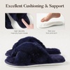 image:imageAnkis Memory Foam Fuzzy Slippers for WomenOpen Toe House ShoesNavy