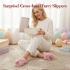 image:imageAnkis Memory Foam Fuzzy Slippers for WomenOpen Toe House ShoesPink