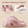 image:imageAnkis Memory Foam Fuzzy Slippers for WomenOpen Toe House ShoesPink