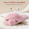 image:imageAnkis Memory Foam Fuzzy Slippers for WomenOpen Toe House ShoesPink