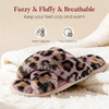 image:imageAnkis Memory Foam Fuzzy Slippers for WomenOpen Toe House ShoesPink Leopard