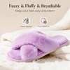 image:imageAnkis Memory Foam Fuzzy Slippers for WomenOpen Toe House ShoesPurple