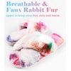 image:imageAnkis Memory Foam Fuzzy Slippers for WomenOpen Toe House ShoesRainbow