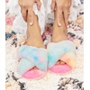 image:imageAnkis Memory Foam Fuzzy Slippers for WomenOpen Toe House ShoesRainbow
