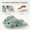 image:imageAnkis Memory Foam Fuzzy Slippers for WomenOpen Toe House ShoesSage Green