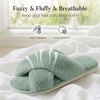 image:imageAnkis Memory Foam Fuzzy Slippers for WomenOpen Toe House ShoesSage Green