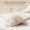 image:imageAnkis Memory Foam Fuzzy Slippers for WomenOpen Toe House ShoesWhite