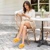 image:imageAnkis Memory Foam Fuzzy Slippers for WomenOpen Toe House ShoesYellow