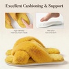 image:imageAnkis Memory Foam Fuzzy Slippers for WomenOpen Toe House ShoesYellow