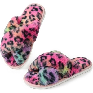 image:imageAnkis Memory Foam Fuzzy Slippers for WomenOpen Toe House ShoesHeart