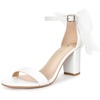 image:imageAnkis White Heels Bridal Shoes Women Heel with Bow Dress Wedding Shoes for BrideWhite