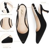 image:imageAnkis Womens Slingback Kitten Heels Closed Pointed Toe 25in Dress PumpsBlack Nubuck