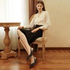 image:imageAnkis Womens Slingback Kitten Heels Closed Pointed Toe 25in Dress PumpsBlack Pu
