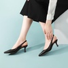 image:imageAnkis Womens Slingback Kitten Heels Closed Pointed Toe 25in Dress PumpsBlack Pu