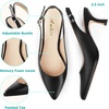 image:imageAnkis Womens Slingback Kitten Heels Closed Pointed Toe 25in Dress PumpsBlack Pu