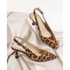 image:imageAnkis Womens Slingback Kitten Heels Closed Pointed Toe 25in Dress PumpsLeopard Suede