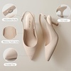 image:imageAnkis Womens Slingback Kitten Heels Closed Pointed Toe 25in Dress PumpsNude Almond