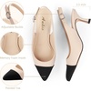 image:imageAnkis Womens Slingback Kitten Heels Closed Pointed Toe 25in Dress PumpsNude Black