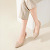 image:imageAnkis Womens Slingback Kitten Heels Closed Pointed Toe 25in Dress PumpsNude Nubuck