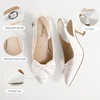 image:imageAnkis Womens Slingback Kitten Heels Closed Pointed Toe 25in Dress PumpsWhite Bow