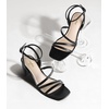 image:imageAnkis Strappy Heels for Women Square Open Toe Chunky Dressy Block HeelsBlack