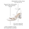 image:imageAnkis Strappy Heels for Women Square Open Toe Chunky Dressy Block HeelsWhite