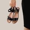 image:imageWomens Ankle Strap Flat Sandals Dressy Summer Beach Sandals for Women 2026 Open Toe One Band Buckle Comfortable Black White Brown Tan SandalsBlack