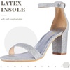 image:imageAnkis Silver Heels for Women Chunky  Open Toe Glitter Heels for Women Chunky Pump Sandals Party Wedding Block Heels Standard Size 275 Inches Tall Thick Heel Silver Glitter numeric85