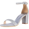 image:imageAnkis Silver Heels for Women Chunky  Open Toe Glitter Heels for Women Chunky Pump Sandals Party Wedding Block Heels Standard Size 275 Inches Tall Thick Heel Silver Glitter numeric85