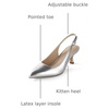 image:imageAnkis Womens Slingback Kitten Heels Closed Pointed Toe 25in Dress PumpsSilver Pu