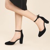 image:imageAnkis 3 Inch Closed Toe Heels for Women Chunky Block Heels Pumps ShoesBlack Nubuck