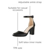 image:imageAnkis 3 Inch Closed Toe Heels for Women Chunky Block Heels Pumps ShoesBlack Pu