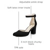 image:imageAnkis 3 Inch Closed Toe Heels for Women Chunky Block Heels Pumps ShoesBlack Suede