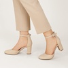 image:imageAnkis 3 Inch Closed Toe Heels for Women Chunky Block Heels Pumps ShoesNude Nubuck