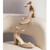 image:imageAnkis 3 Inch Closed Toe Heels for Women Chunky Block Heels Pumps ShoesNude Suede