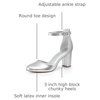 image:imageAnkis 3 Inch Closed Toe Heels for Women Chunky Block Heels Pumps ShoesSilver Pu